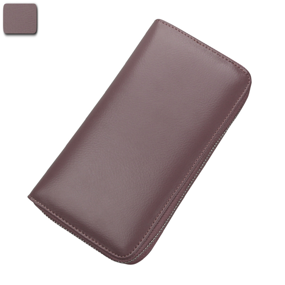 Wholesale Accordion Long Leather Card Holder Passport Wallet RFID Blocking Credit Card Holder Multi-functional Men and Women Wallet Passport Organizer