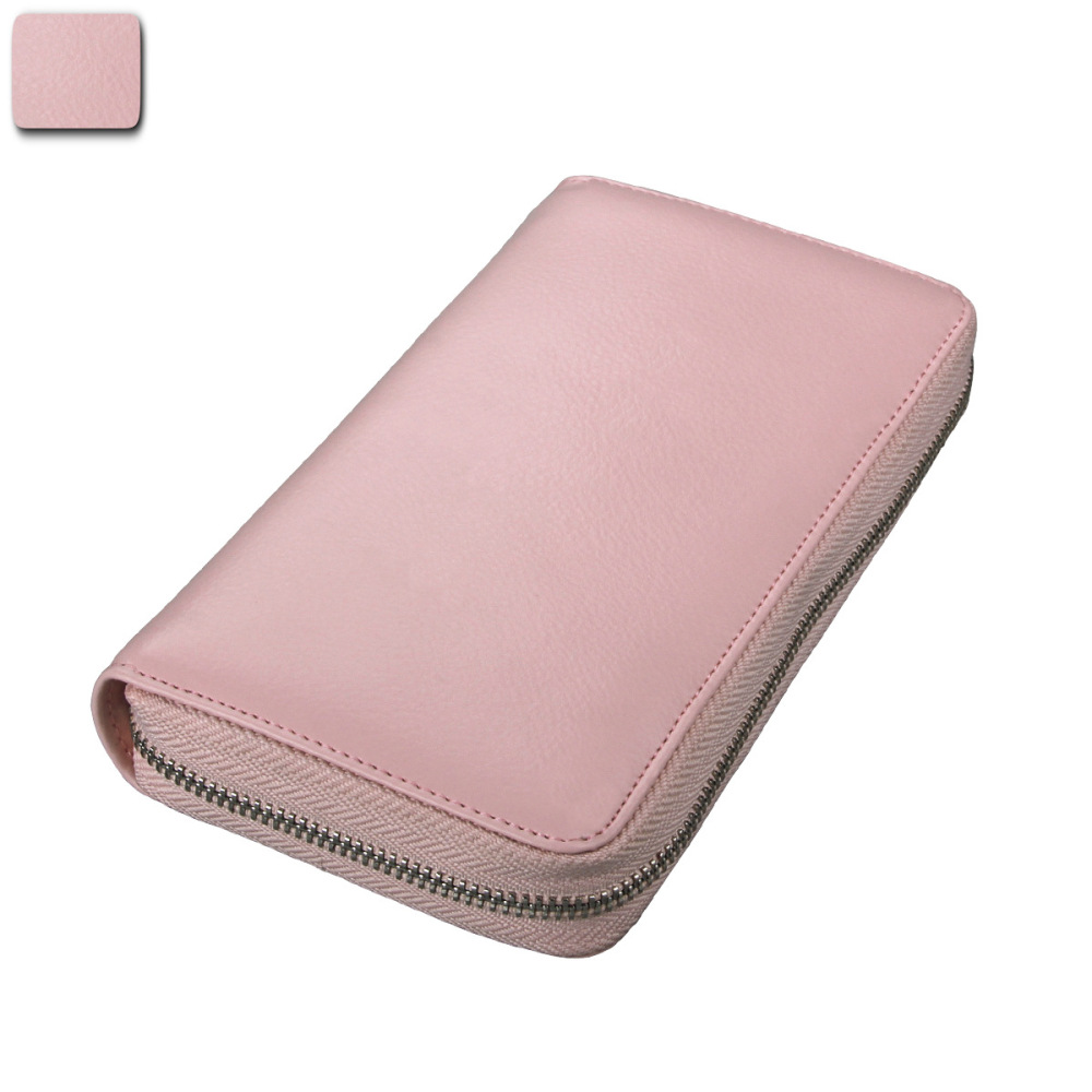 Wholesale Accordion Long Leather Card Holder Passport Wallet RFID Blocking Credit Card Holder Multi-functional Men and Women Wallet Passport Organizer