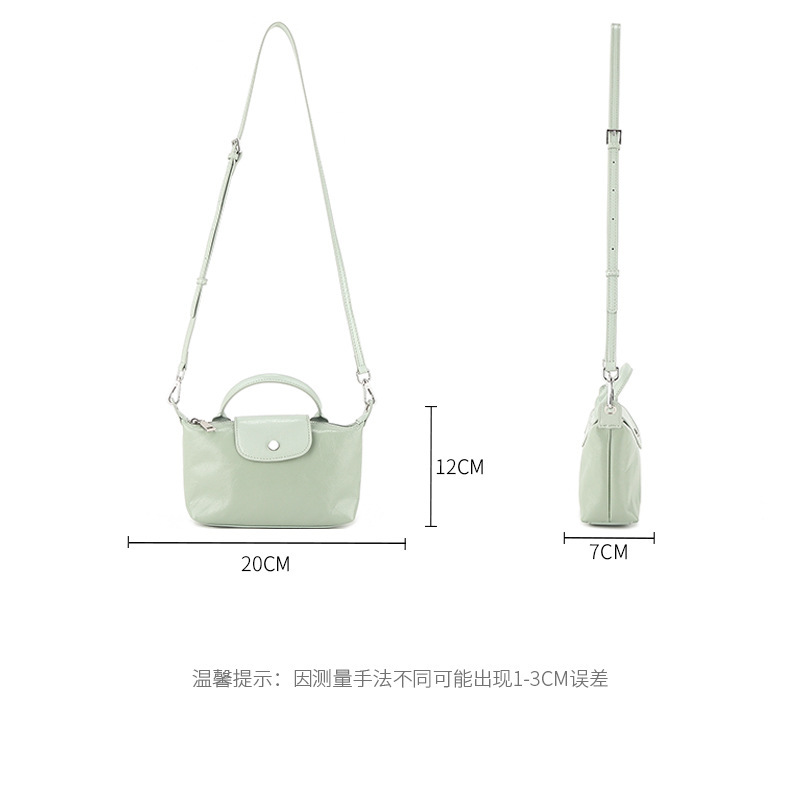 包包女新款韩版迷你饺子包时尚通勤手提包头层牛皮简约单肩斜挎包