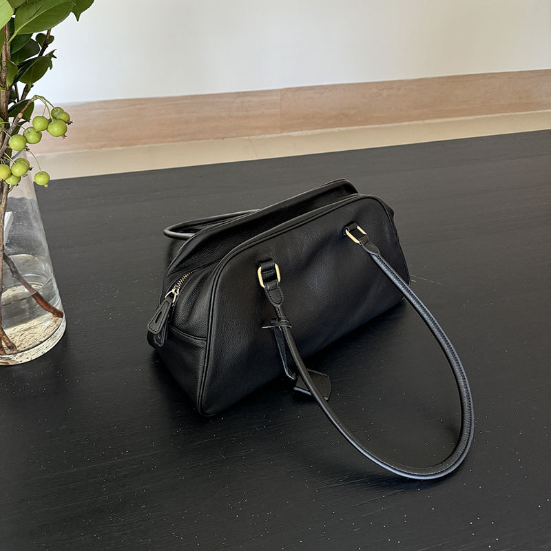 韩国小众高级头层摔纹真皮女包托特包大容量通勤包时尚单肩手提包
