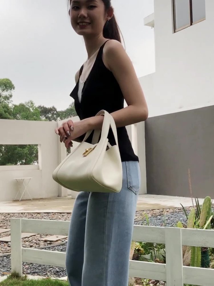 菜篮子包小众真皮翅膀包高级质感手提单肩斜挎托特包女时尚百搭