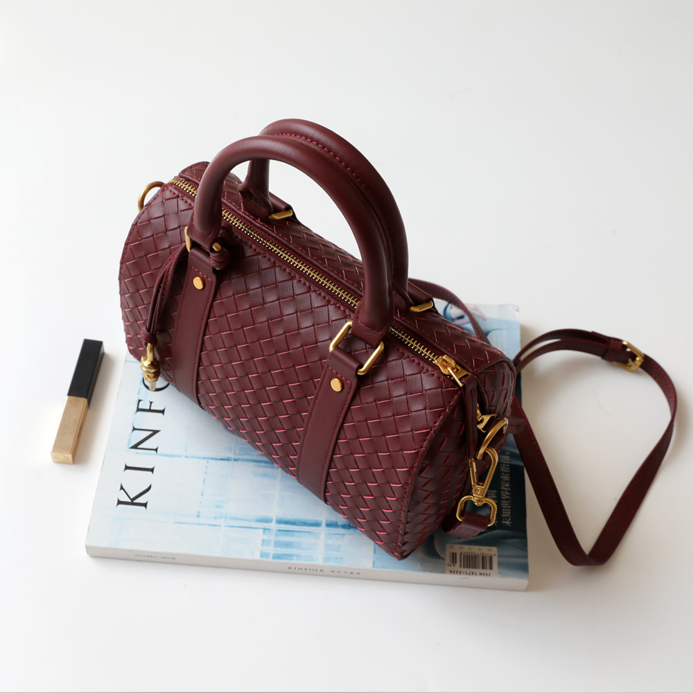 秋冬新款编织枕头包波士顿手提女包欧美时尚潮流大容量单肩斜挎包