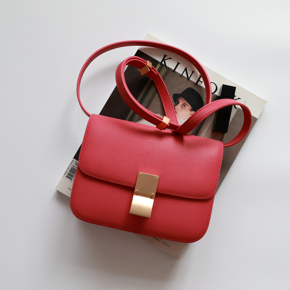 2025 Spring Commuter Stewardess Bags, Women's Cowhide Tofu Bags, Genuine Leather Box Bags, Small Square Bags for Women, Shoulder & Crossbody Bags Wholesale
