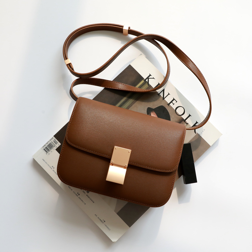 2025 Spring Commuter Stewardess Bags, Women's Cowhide Tofu Bags, Genuine Leather Box Bags, Small Square Bags for Women, Shoulder & Crossbody Bags Wholesale