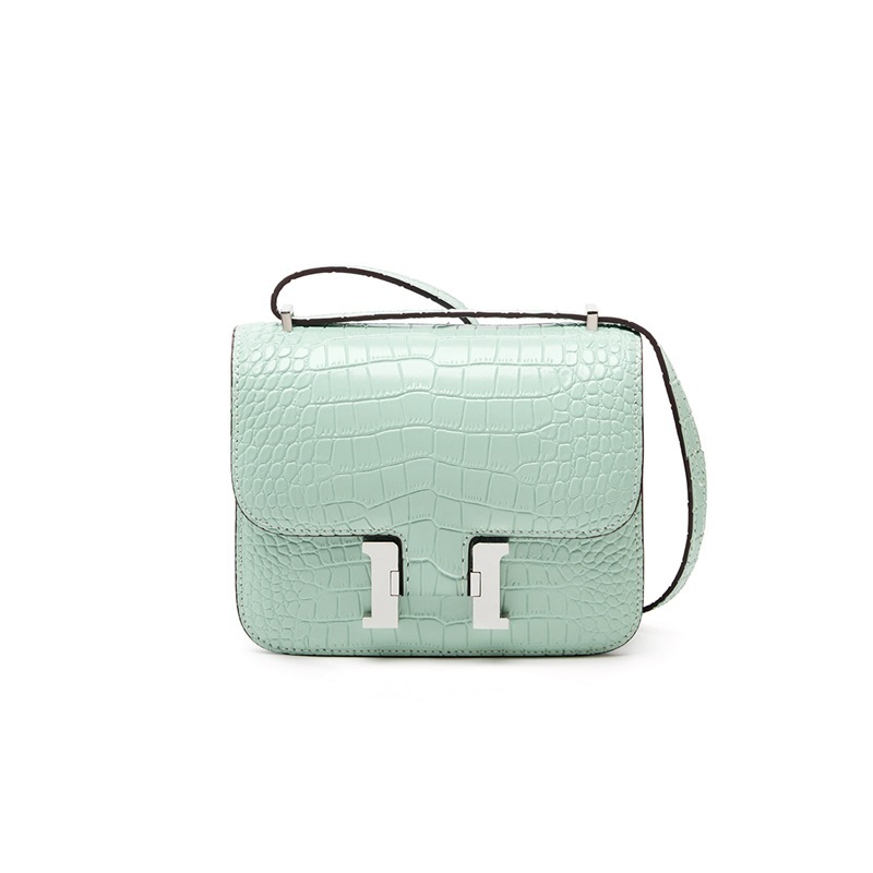Wholesale Genuine Leather Women's Bags - H-Buckle Constance-Style Crocodile Pattern Niche Crossbody Bags, Fashionable High-End Armpit & Top Handle Shoulder Bags