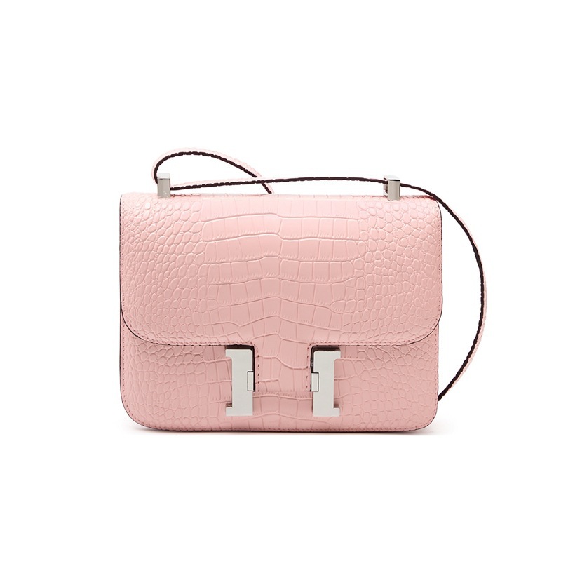 Wholesale Genuine Leather Women's Bags - H-Buckle Constance-Style Crocodile Pattern Niche Crossbody Bags, Fashionable High-End Armpit & Top Handle Shoulder Bags