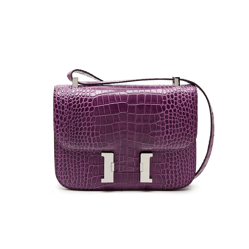 Wholesale Genuine Leather Women's Bags - H-Buckle Constance-Style Crocodile Pattern Niche Crossbody Bags, Fashionable High-End Armpit & Top Handle Shoulder Bags