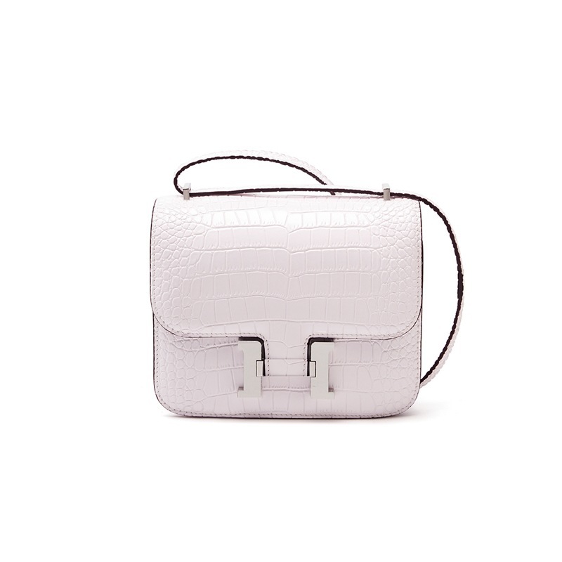 Wholesale Genuine Leather Women's Bags - H-Buckle Constance-Style Crocodile Pattern Niche Crossbody Bags, Fashionable High-End Armpit & Top Handle Shoulder Bags