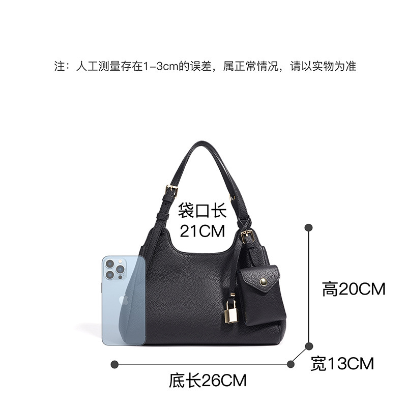 跨境原创爆品商务真皮手提包包女时尚女士大容量设计感小众斜挎包