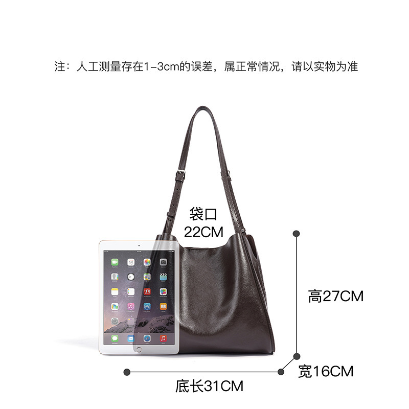 复古腋下包包女百搭时尚斜挎包上班通勤头层牛皮大容量单肩水桶包