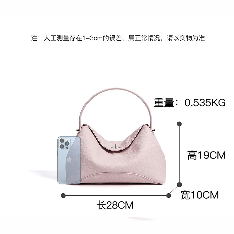 真皮枕头包简约百搭女士手提包韩系头层牛皮设计感小众单肩斜挎包