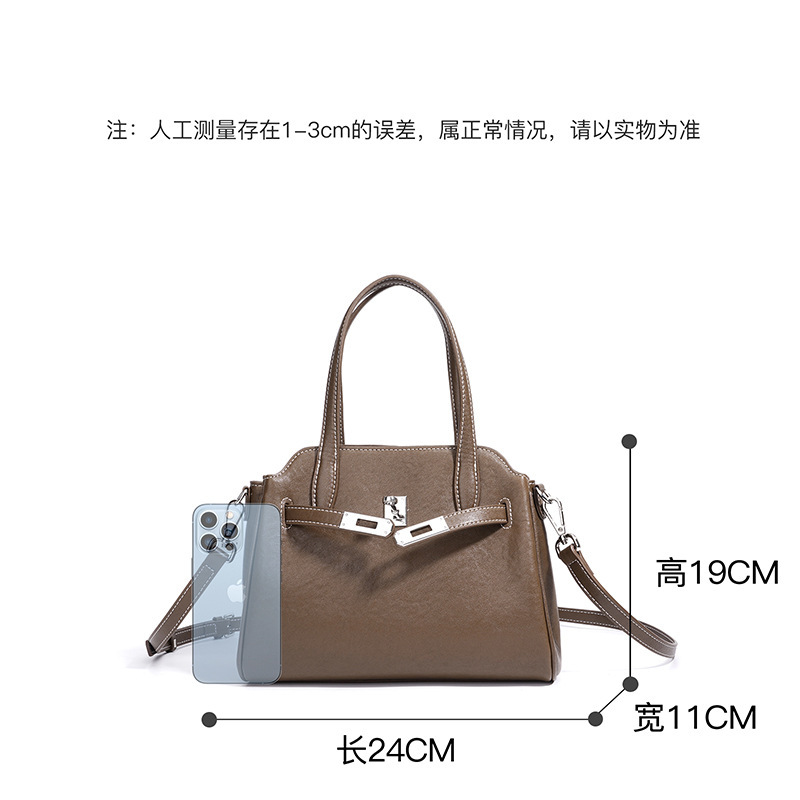 真皮小方包复古时尚手提包包女潮流简约通勤设计感小众单肩斜挎包