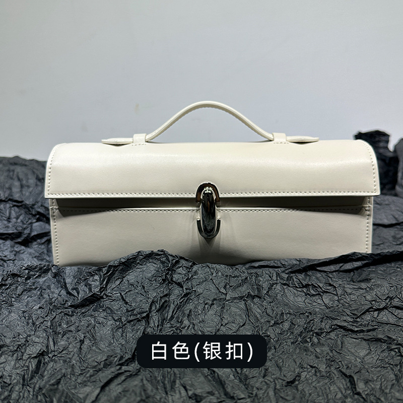 意大利新款轻奢长款手提包小众设计复古真皮女包小方包包