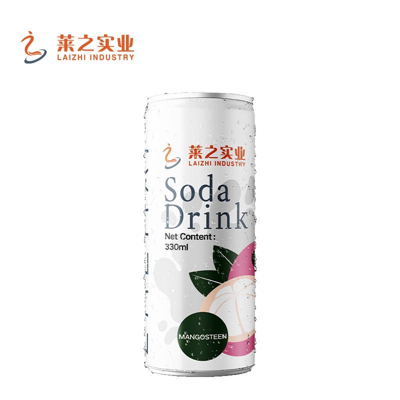 LaiZhi 330ml Soda Water Mangosteen Flavor Sleek Can