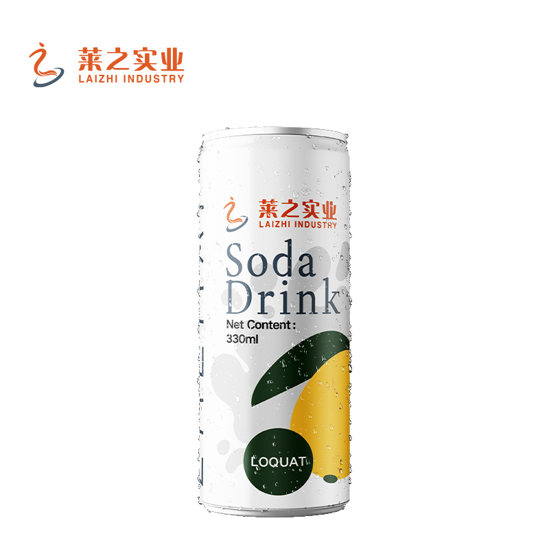 LaiZhi 330ml Soda Water Green Date Flavor Sleek Can