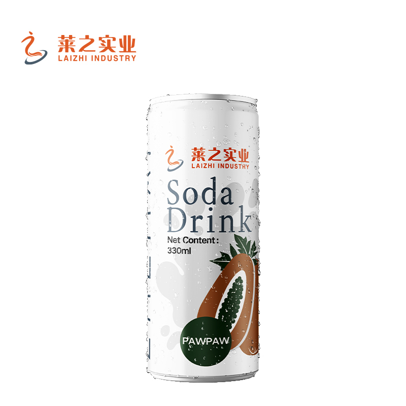 LaiZhi 330ml Soda Water Papaya Flavor Sleek Can