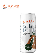 LaiZhi 330ml Soda Water Mangosteen Flavor Sleek Can