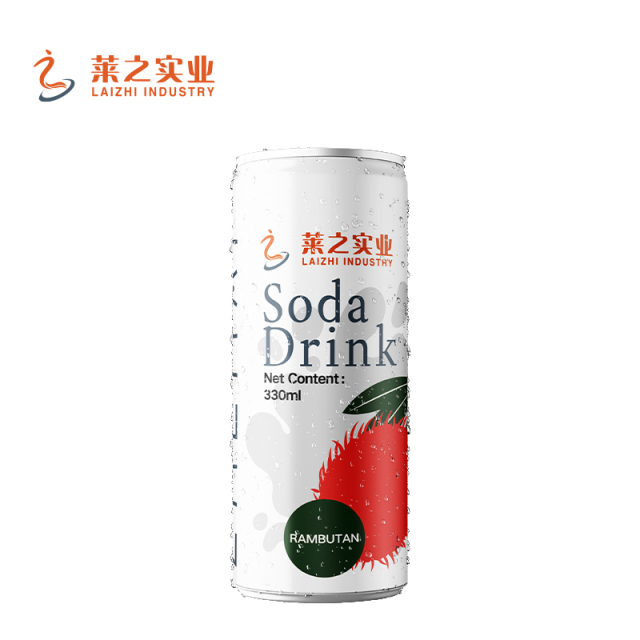 LaiZhi 330ml Soda Water Rambutan Flavor Sleek Can
