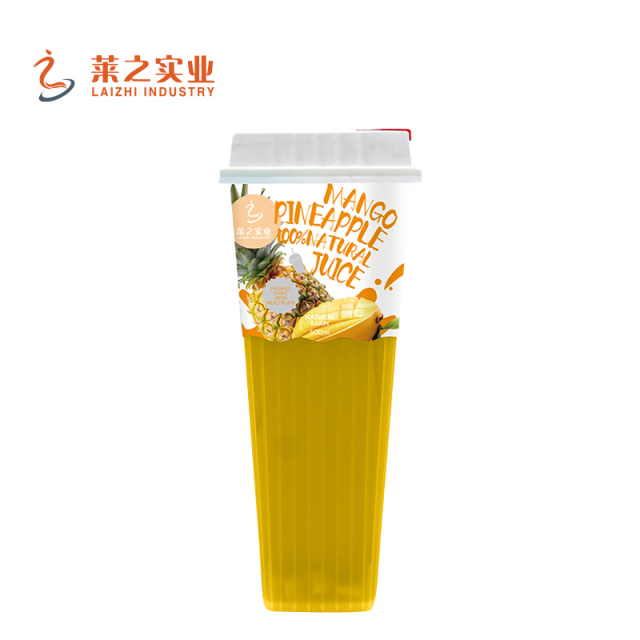 LaiZhi 100% Natural Mango & Pineapple Fruit Juice With Jelly | Cup, 550Ml