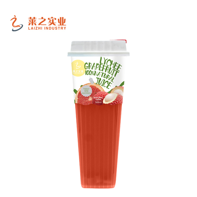 LaiZhi 100% Natural Mango & Pineapple Fruit Juice With Jelly | Cup, 550Ml