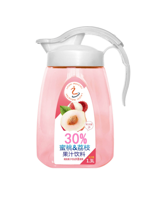 LaiZhi Natural Peach & Lychee Compound Fruit Juice With Pulp | Cup, 1.3L(43.96 Fl oz)