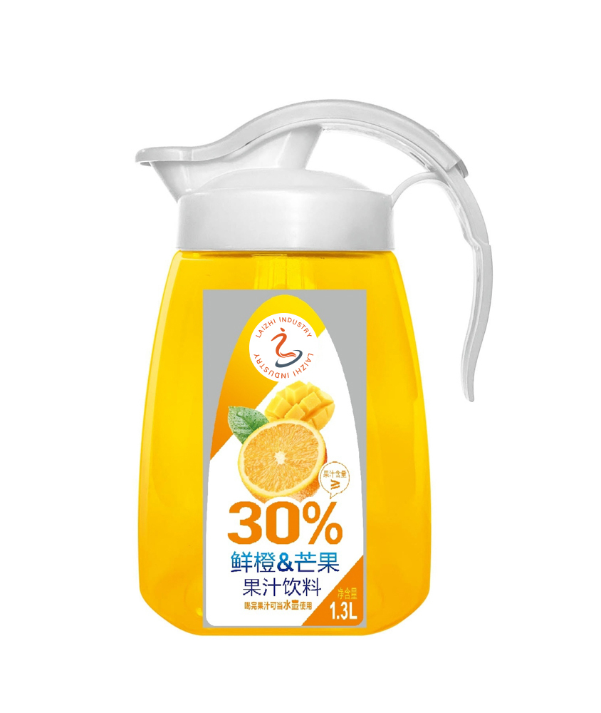 LaiZhi Fresh Orange & Mango Fruit Juice With Pulp | Cup, 1.3L(43.96 Fl oz)
