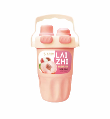 LaiZhi Natural Pink Peach & Lychee Fruit Juice With Pulp | Cup, 550 ml