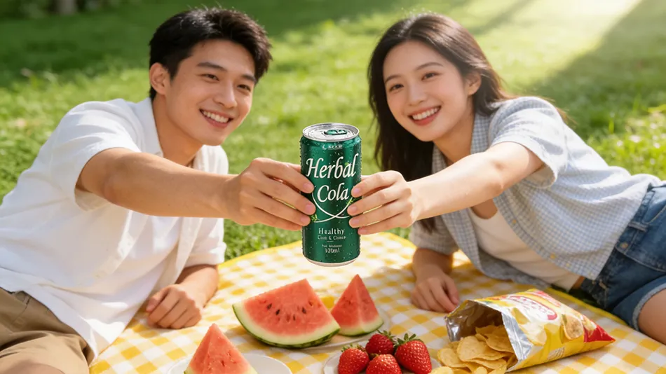 natural herbal cola refreshing beverage