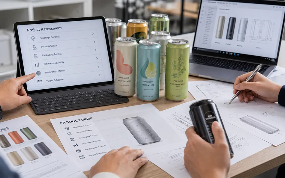 Beverage project assessment covering formula packaging quantity and destination market