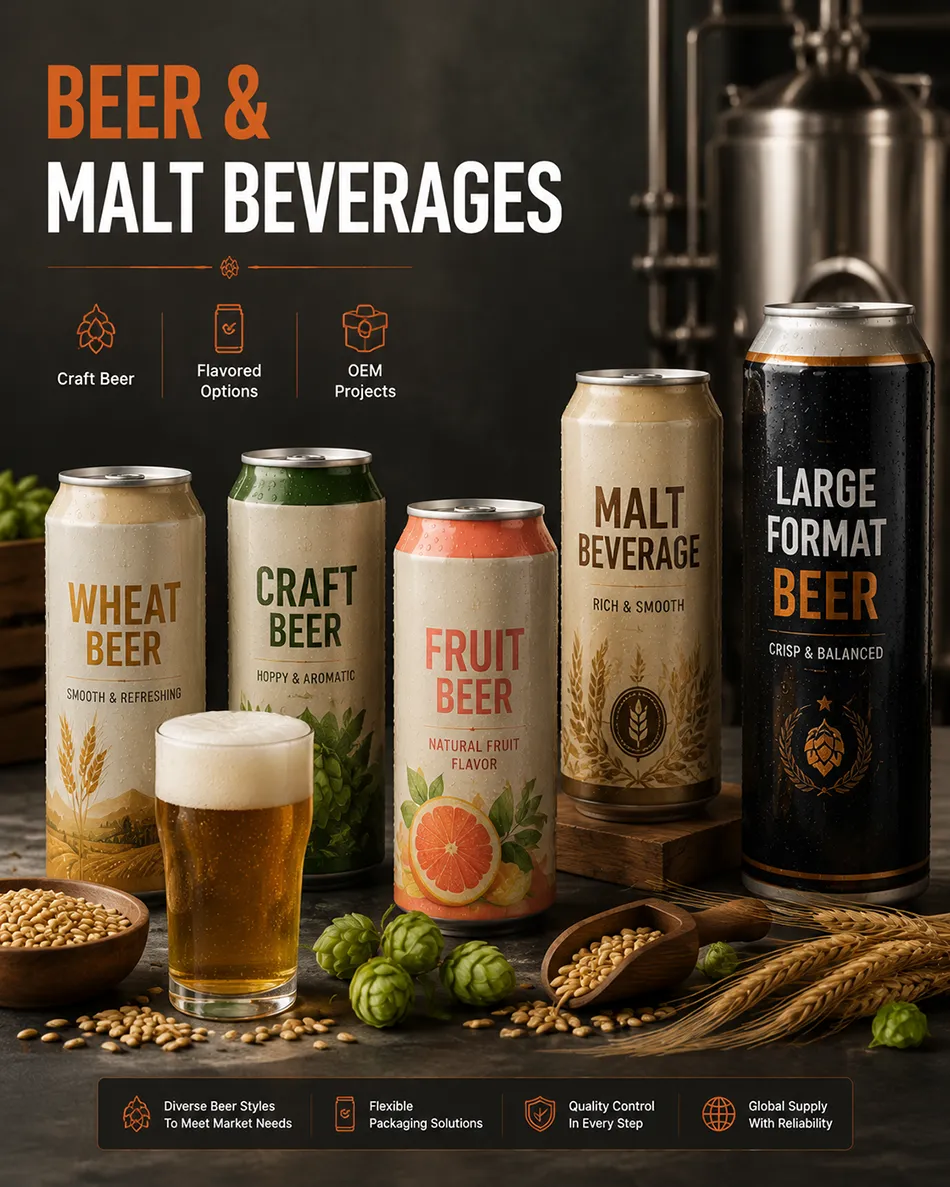 Craft beer and flavored malt beverages for OEM and private label projects