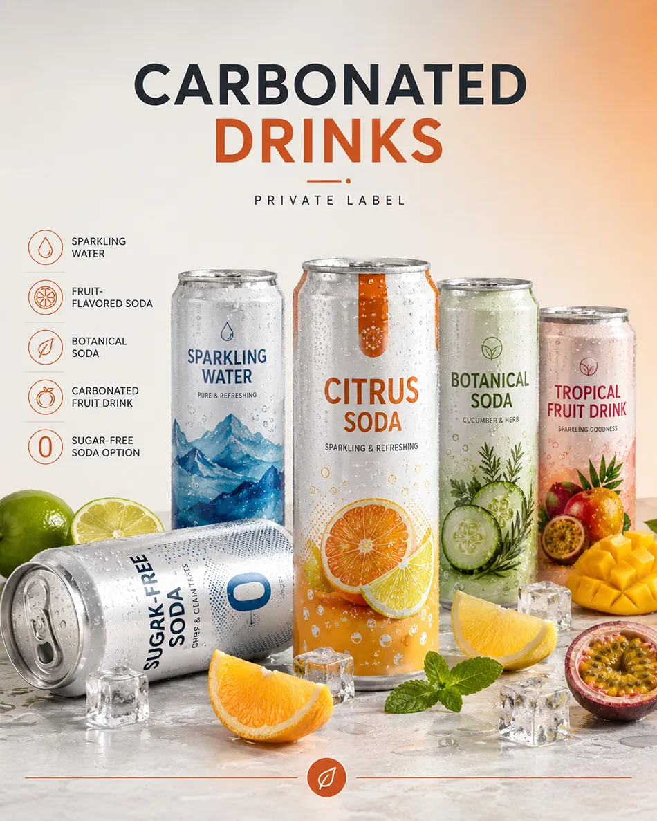 Carbonated drinks and sparkling beverages for OEM projects