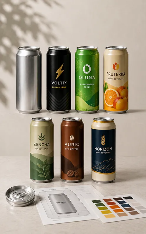 Private label canned beverage range prepared for brand development