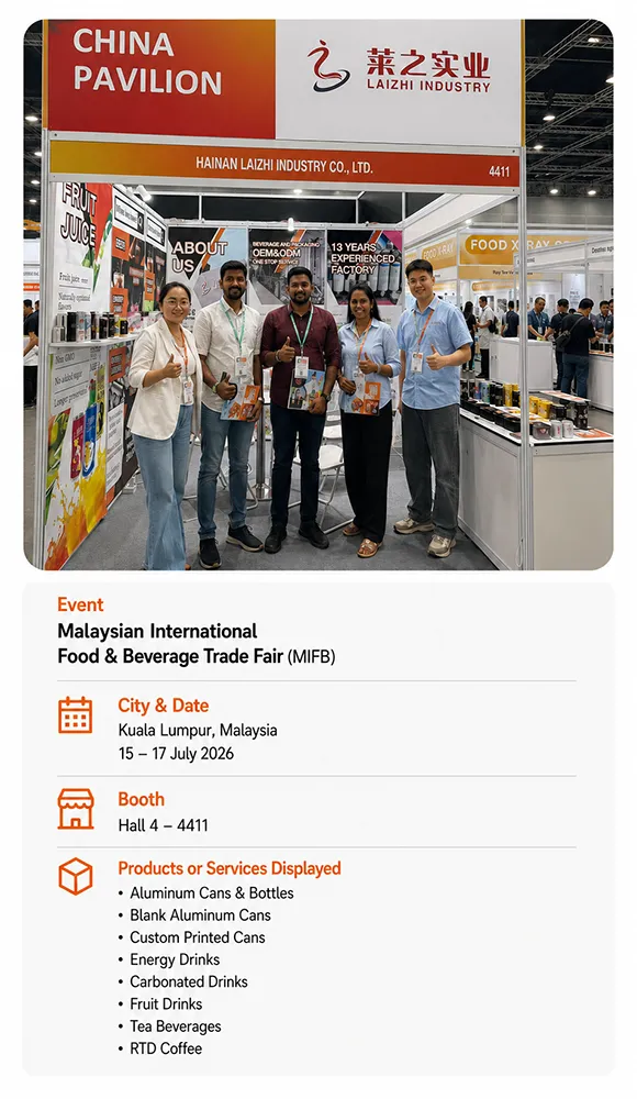 LaiZhi team at a verified food and beverage exhibition booth