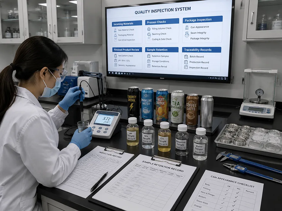 Laboratory technician conducting beverage sample quality checks
