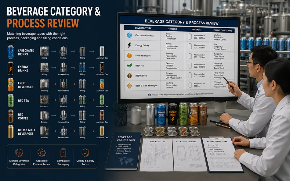 Technical review of beverage categories processing conditions and compatible packaging formats