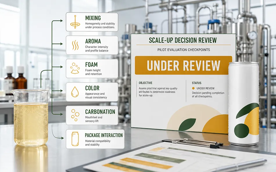 Loquat laboratory sample compared with scale-up review checkpoints