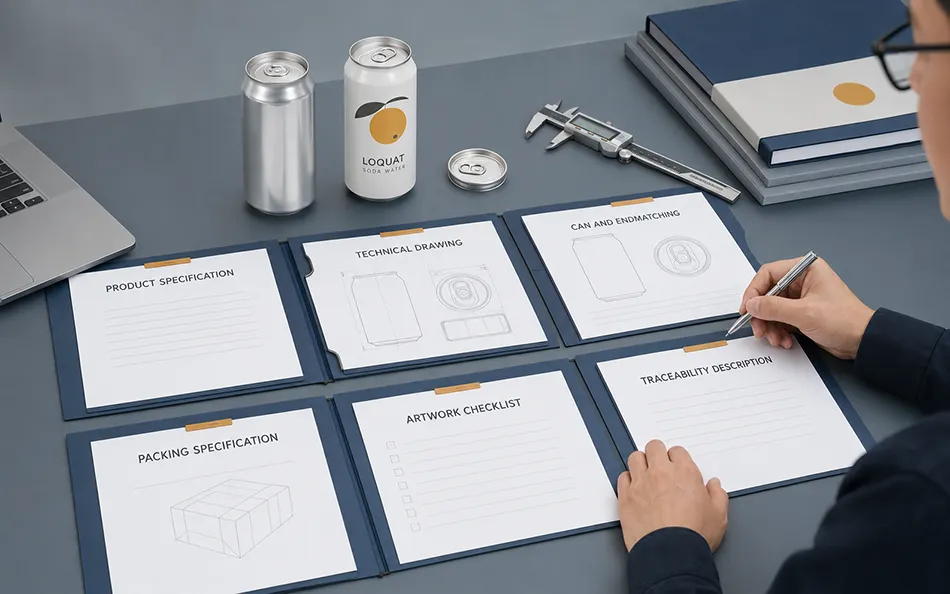 330ml Loquat Soda Water specification can drawing packing plan and traceability documents under buyer review