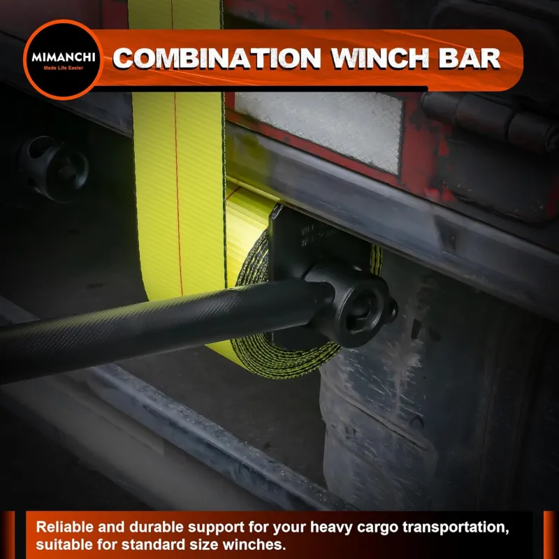 Mimanchi Combination Winch Bar,40" Heavy-Duty Winch Bar for Flatbed Trailer, Square Head,Non-Slip Handle,Carbon-Steel Winch Bar,2 Pack,Ideal for Truck Winches,Flatbed Truck Accessories,Black Blue