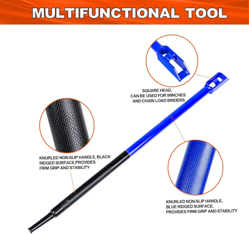 Mimanchi Combination Winch Bar,40" Heavy-Duty Winch Bar for Flatbed Trailer, Square Head,Non-Slip Handle,Carbon-Steel Winch Bar,2 Pack,Ideal for Truck Winches,Flatbed Truck Accessories,Black Blue