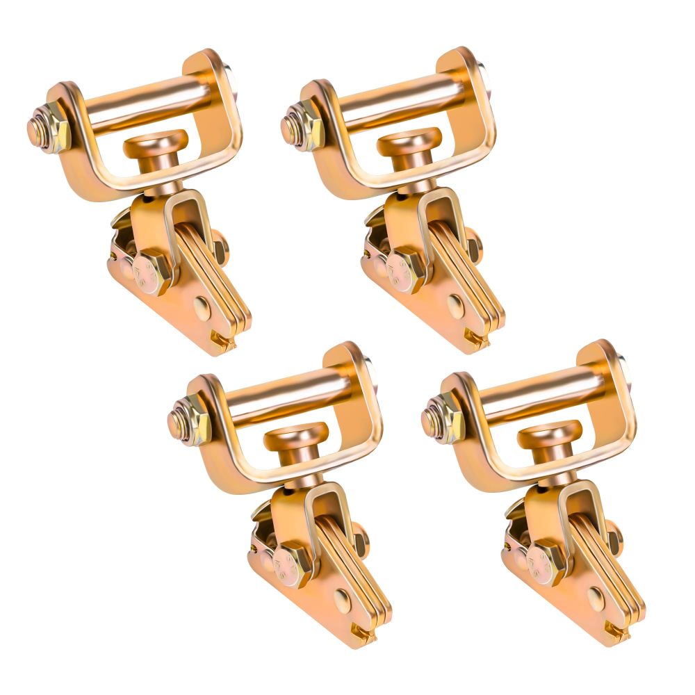 MIMANCHI E-Track Roller Idler Swivel Anchors Fitting,4 Pack,Heavy-Duty E Track Accessories,Wheel Straps,Tie-Down Anchors on E Track Strap for Trailers, ATV, UTV, Car