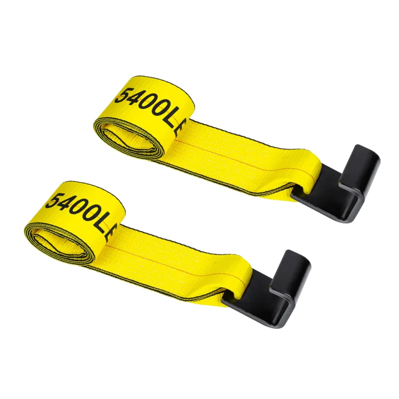 Mimanchi 4" x 5' Roll Off Container Winch Strap w/Flat Hook,Heavy Duty Tie Down Winch Straps for Safe Truck and Trailers Cargo Securement Yellow