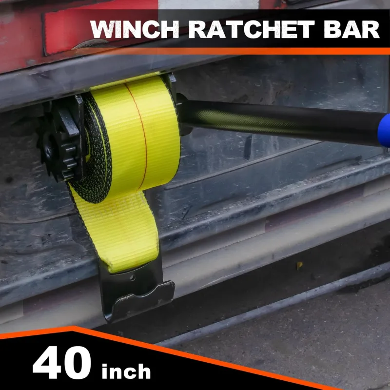 Mimanchi Combination Winch Bar,40" Heavy-Duty Winch Bar for Flatbed Trailer, Square Head,Non-Slip Handle,Carbon-Steel Winch Bar,2 Pack,Ideal for Truck Winches,Flatbed Truck Accessories,Black Blue