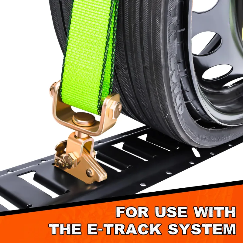 MIMANCHI E-Track Roller Idler Swivel Anchors Fitting,4 Pack,Heavy-Duty E Track Accessories,Wheel Straps,Tie-Down Anchors on E Track Strap for Trailers, ATV, UTV, Car