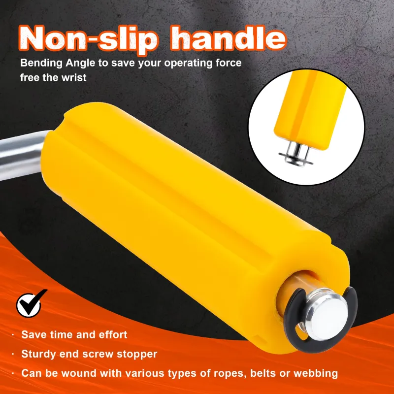 Mimanchi Portable Strap Winder Flatbed Winch Strap - Winder Ratchet Strap Roller for Truckers Cargo Straps - Tie Down Ratchet Strap for Truck Trailers, Vans, Docks(yellow)