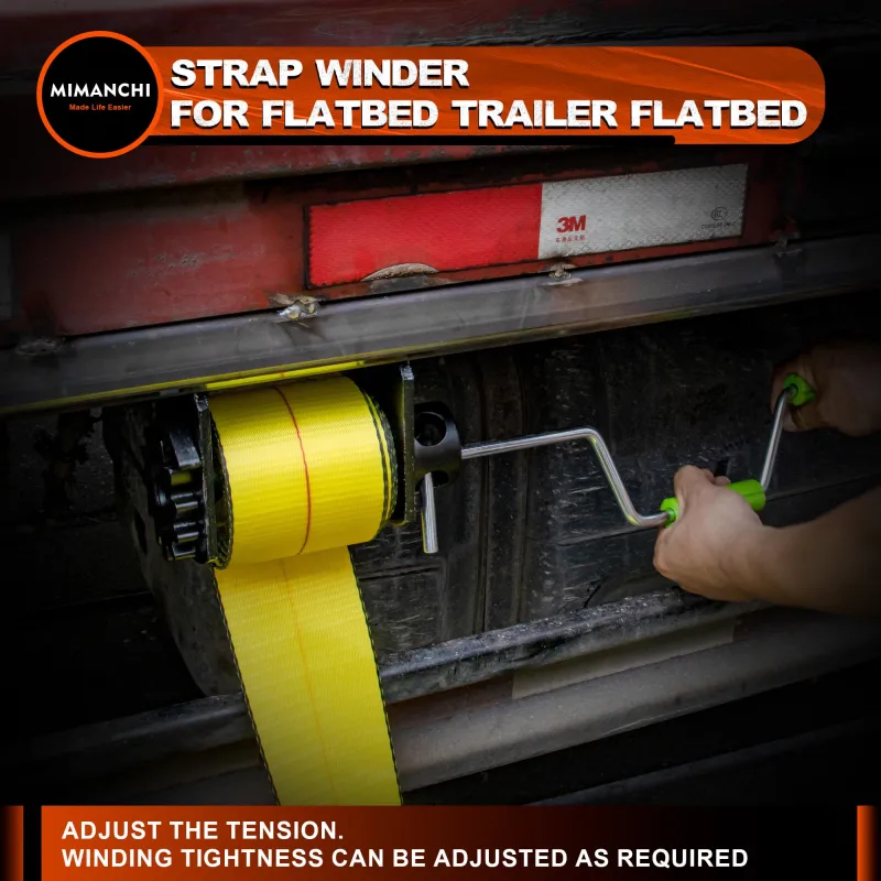 Mimanchi Portable Strap Winder Flatbed Winch Strap - Winder Ratchet Strap Roller for Truckers Cargo Straps - Tie Down Ratchet Strap for Truck Trailers, Vans, Docks(yellow)