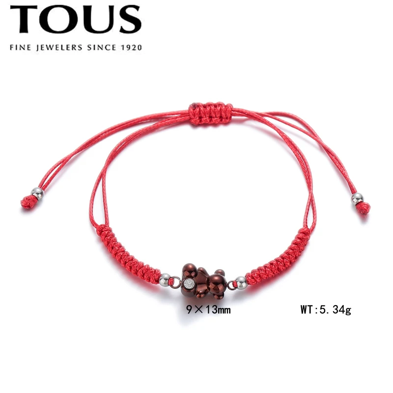 Fashion Steel TOUS Bear Rope Bracelet Jewelry