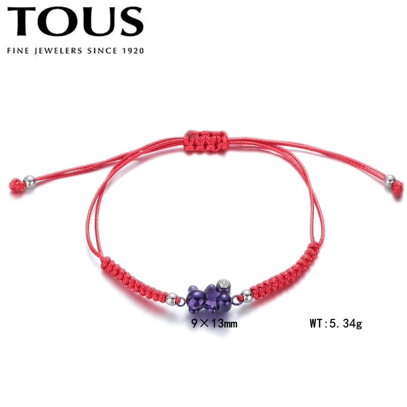 Fashion Steel TOUS Bear Rope Bracelet Jewelry