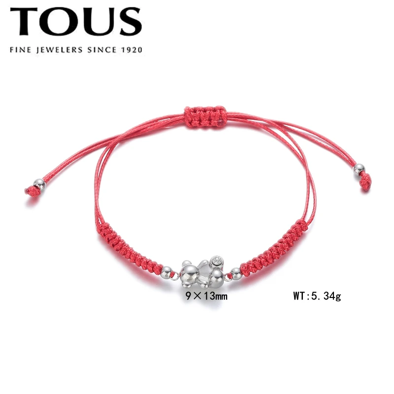 Fashion Steel TOUS Bear Rope Bracelet Jewelry