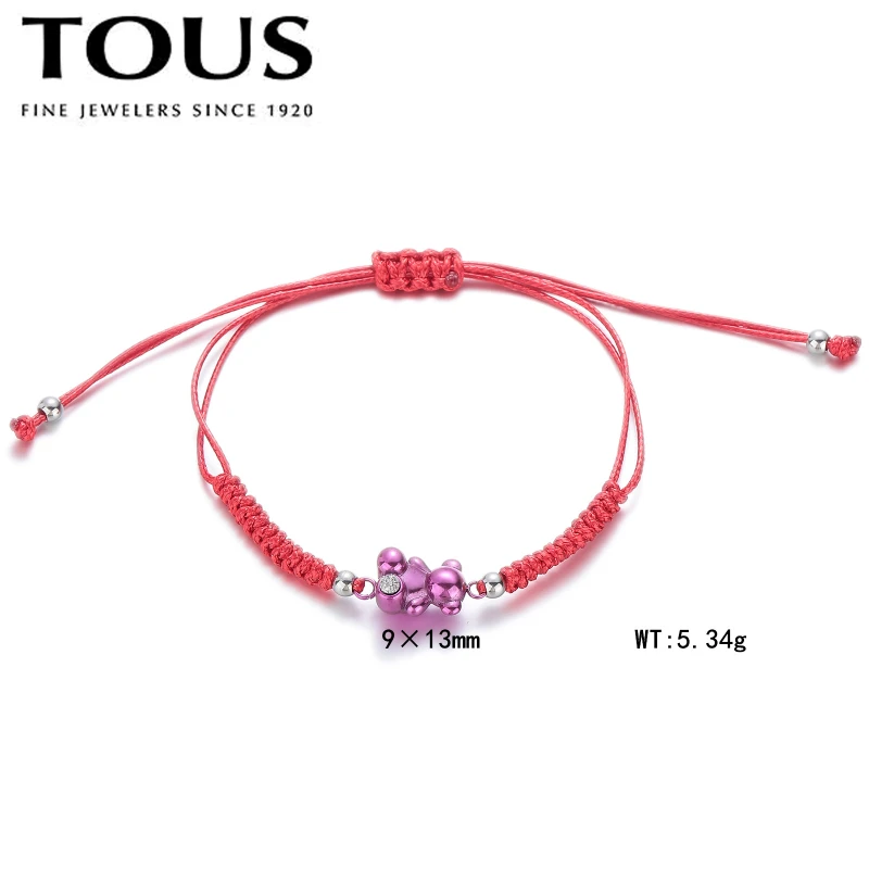 Fashion Steel TOUS Bear Rope Bracelet Jewelry