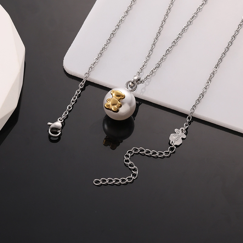 Fashion Steel TOUS Bear Bead Necklace Pendant Jewelry